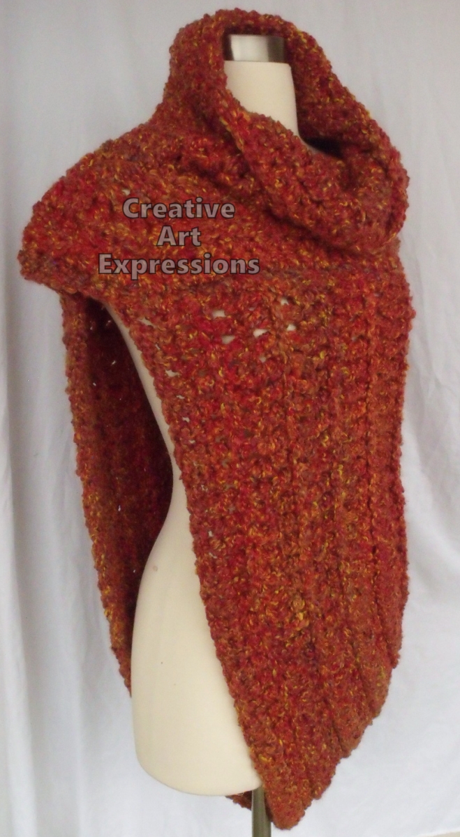 Mandarin Katniss Cowl Crocheted Large Extra Large